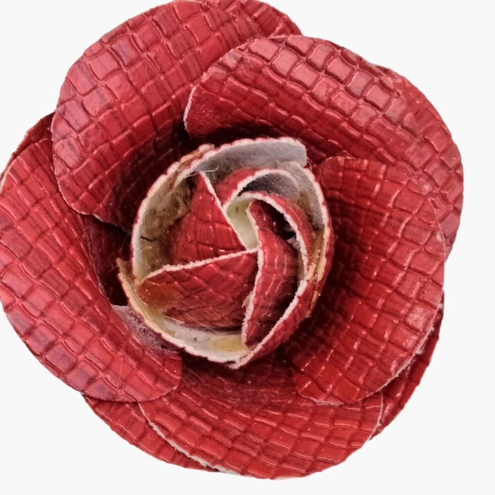 Red Rose Hair Clip Vinyl Flower Vintage Urban Retro